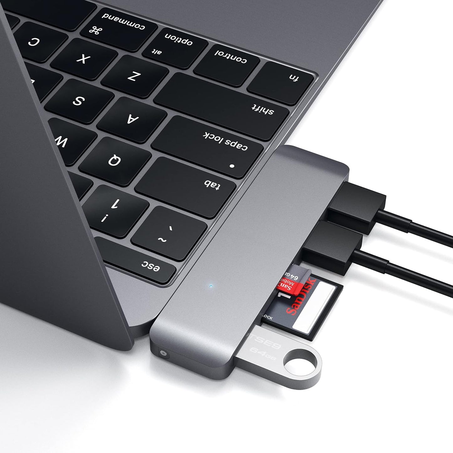 Aluminum Type-C USB 3.0 3-In-1 Combo Hub Adapter - 3 USB 3.0 Ports and Micro/Sd Card Reader - Compatible with 2022 Ipad Air M1, 2021 Ipad Pro M1, 2020 Macbook Pro/Air M1 (Space Gray)
